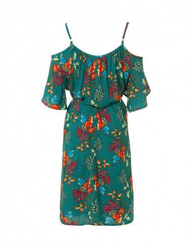 Robe Viscose Epaules Denudees Imprime Gr