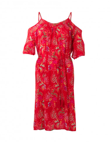 Robe Viscose Epaules Denudees Imprime Gr