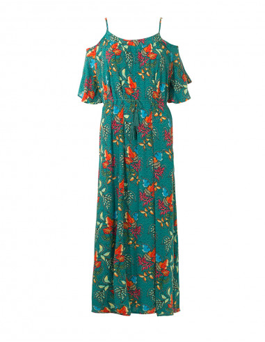 Long Dress Viscose Denudees Shoulder Printed