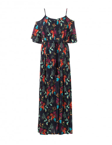 Long Dress Viscose Denudees Shoulder Printed