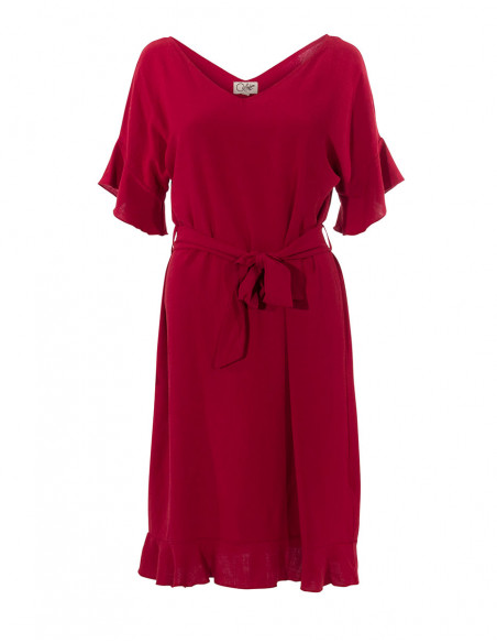 Robe 88% Viscose 12 % Lin Manches Courte
