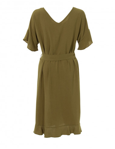 Robe 88% Viscose 12 % Lin Manches Courte