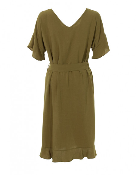 Robe 88% Viscose 12 % Lin Manches Courte