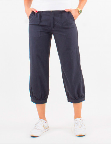 52% viscose 48% cotton trousers with pockets