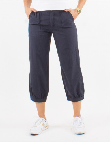 52% viscose 48% cotton trousers with pockets