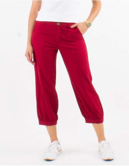 52% viscose 48% cotton trousers with pockets