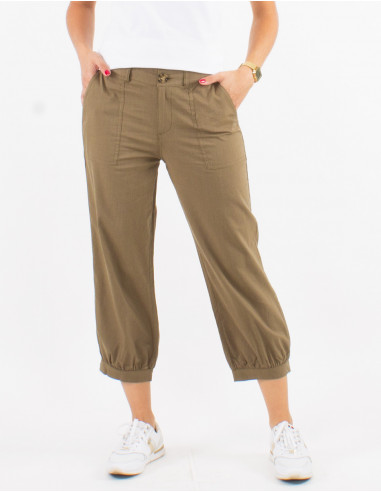 52% viscose 48% cotton trousers with pockets