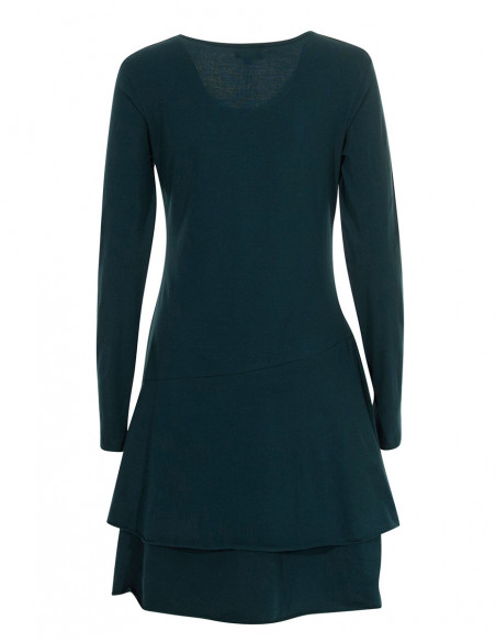 Robe Maille 95%Coton 5%Elasthanne Fleurs