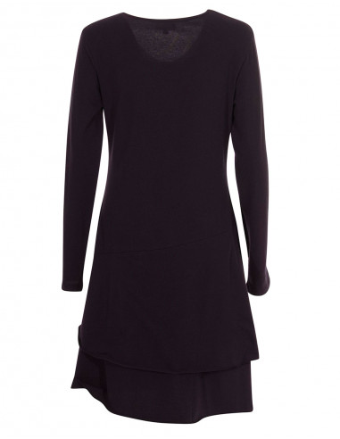 Knitted 95% cotton 5% elastane dress with flowers