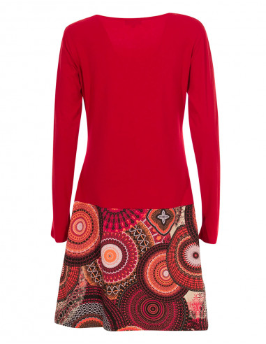 Robe Maille 97% Coton 3% Elasthanne Imprimée