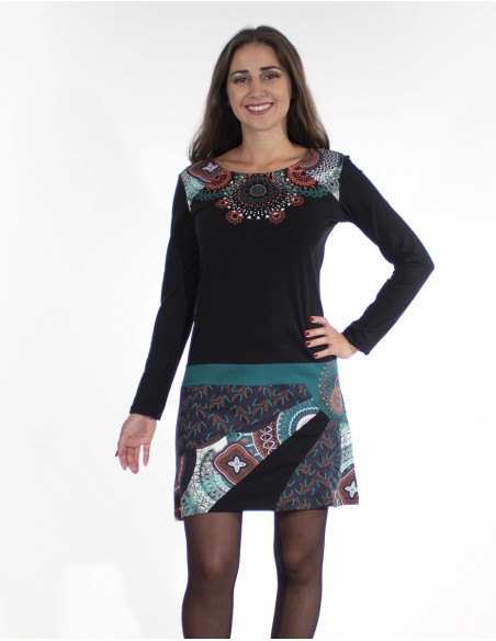 Robe Maille 97% Coton 3% Elasthanne Patchs
