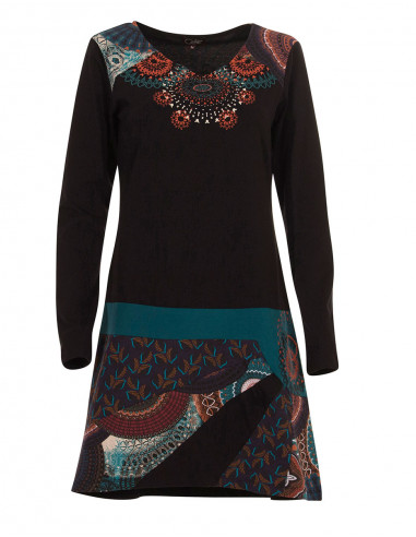 Robe Maille 97% Coton 3% Elasthanne Patchs