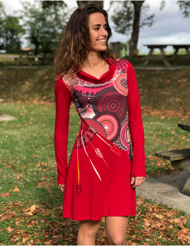 Robe Maille 97% Coton 3% Elasthanne Imprimée