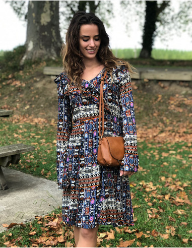 Robe Crepe De Viscose Doublee