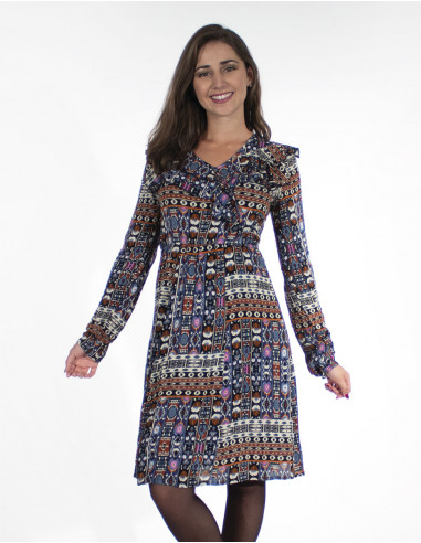 Robe Crepe De Viscose Doublee