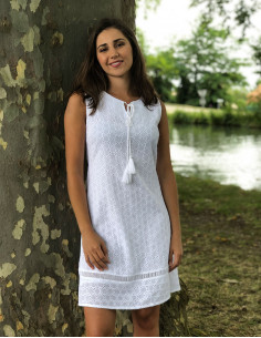 White Embroidered Cotton...