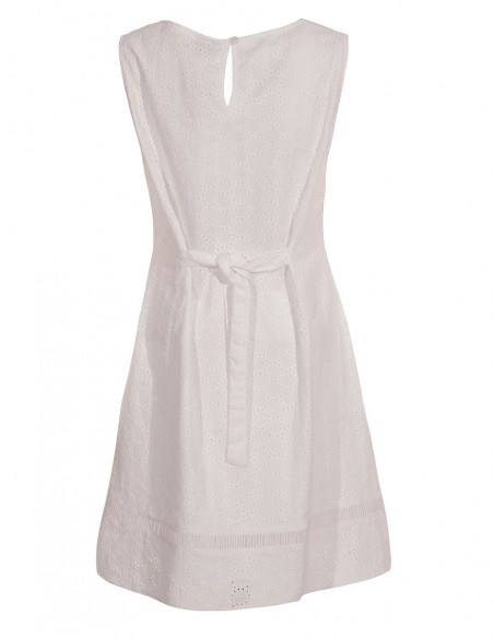 Robe Coton Blanc Brodee Doublee Sans Man