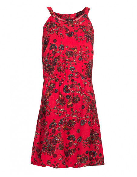 Robe Viscose Courte Imprime Rock