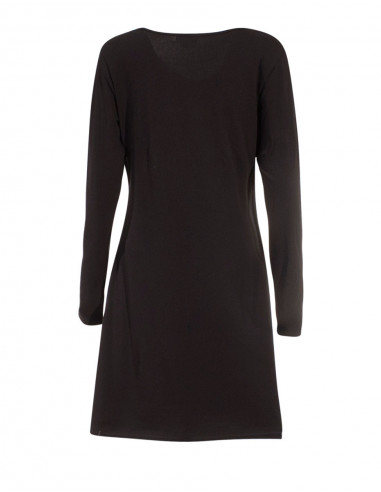 Knitted 97% cotton 3% elastane dress with tibet patch