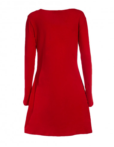 Knitted 97% cotton 3% elastane dress with tibet patch
