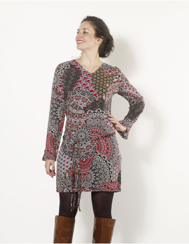 Rayon dress with cameleon print