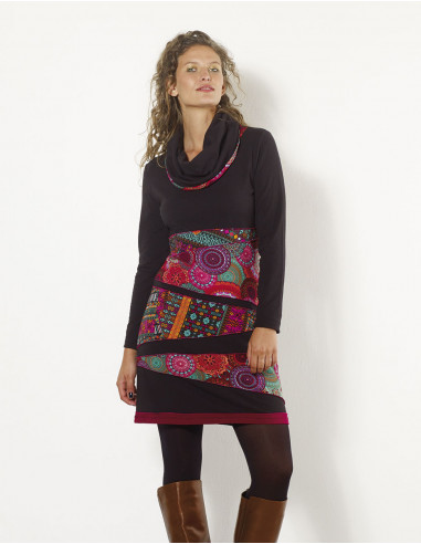 Knitted 97% cotton 3% elastane printed dress