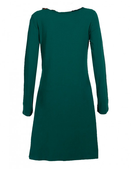 Knitted 97% cotton 3% elastane printed dress