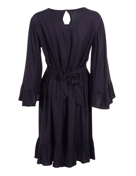 Robe Viscose Brode Mousse Crepe