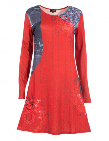 Robe courte imprimé pull