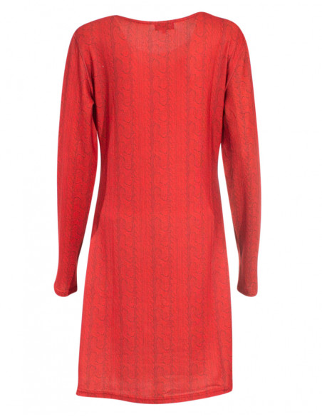 Knitted 97% polyester 3% elastane dress with place print