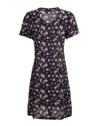 Robe Viscose Manches Courtes Impr Fleurs