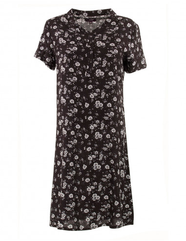 Robe Viscose Manches Courtes Impr Fleurs