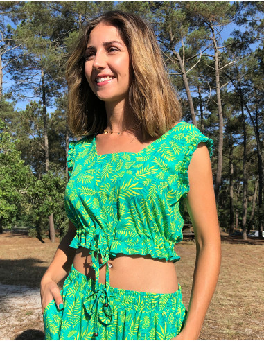 Top viscose sans manches imprimé Banana