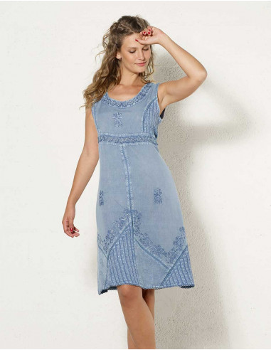 Rayon dress sw with embroideries