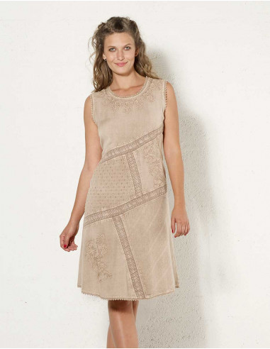 Rayon dress sw with embroideries