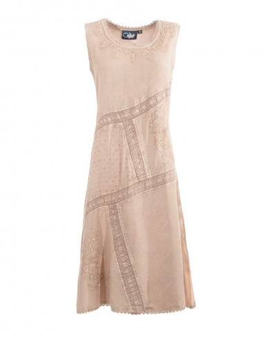 Rayon dress sw with embroideries