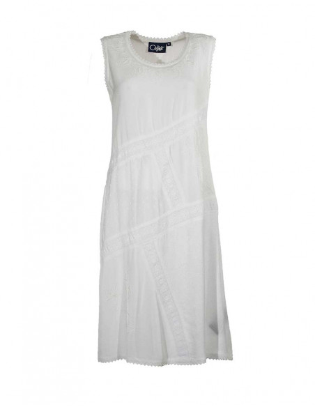 Rayon dress sw with embroideries