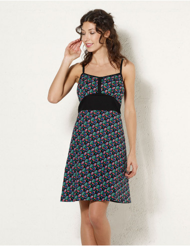 Cotton dress with sixties print