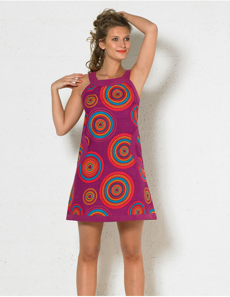 Cotton dress with manda print