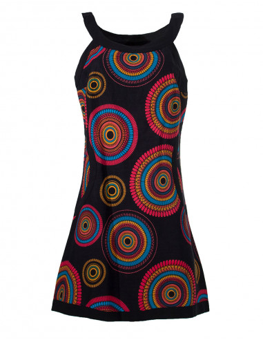 Cotton dress with manda print