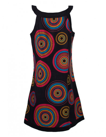 Cotton dress with manda print