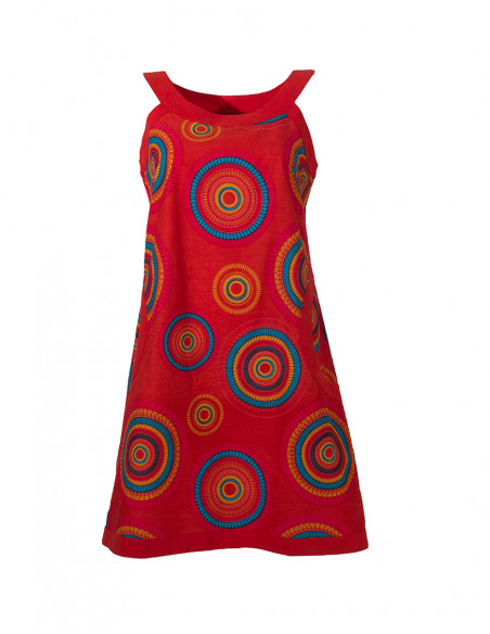 Cotton dress with manda print