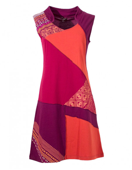 Knitted 97% cotton 3% spandex patch dress