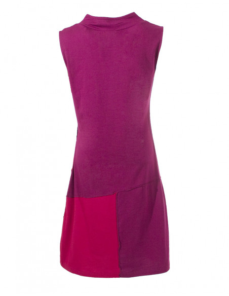 Knitted 97% cotton 3% spandex patch dress