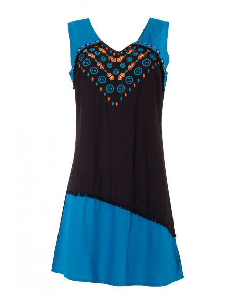 Rayon modal dress with embroideries