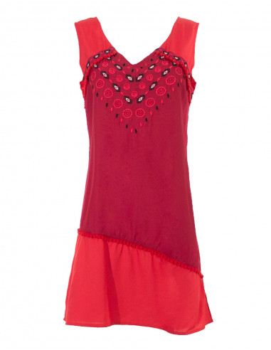 Rayon modal dress with embroideries