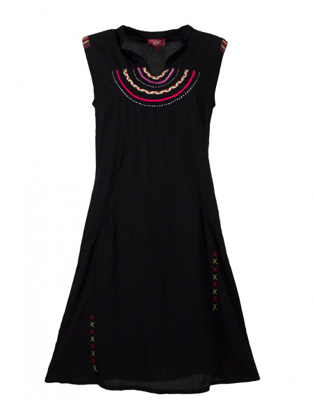 Rayon modal dress with embroideries
