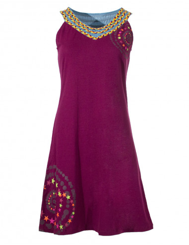 Knitted 97% cotton 3% spandex dress with mandalas print