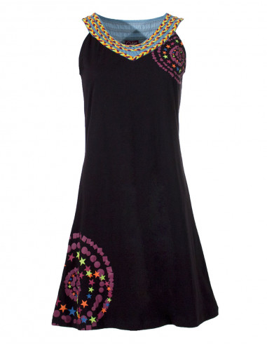 Knitted 97% cotton 3% spandex dress with mandalas print