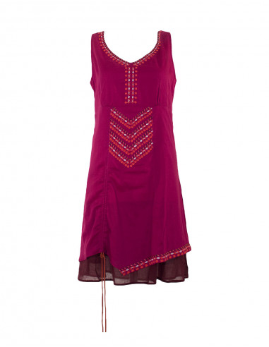 Cotton patch dress with lining